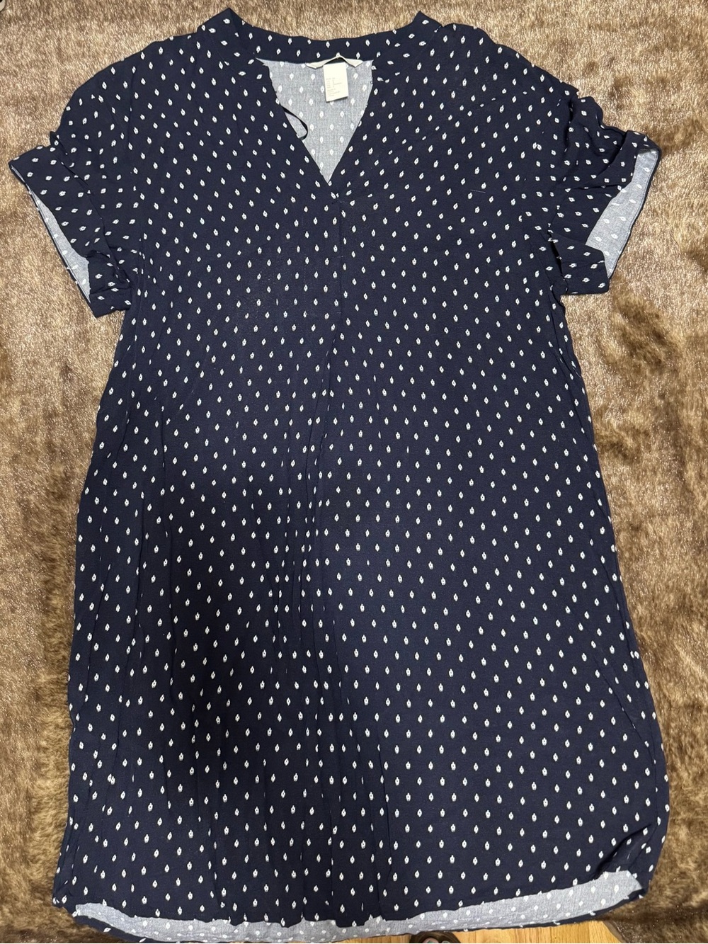 Women's Navy Printed Shift Dress
